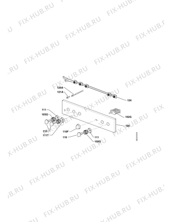 Взрыв-схема плиты (духовки) Electrolux GHL30-4.5 WE - Схема узла Command panel 037